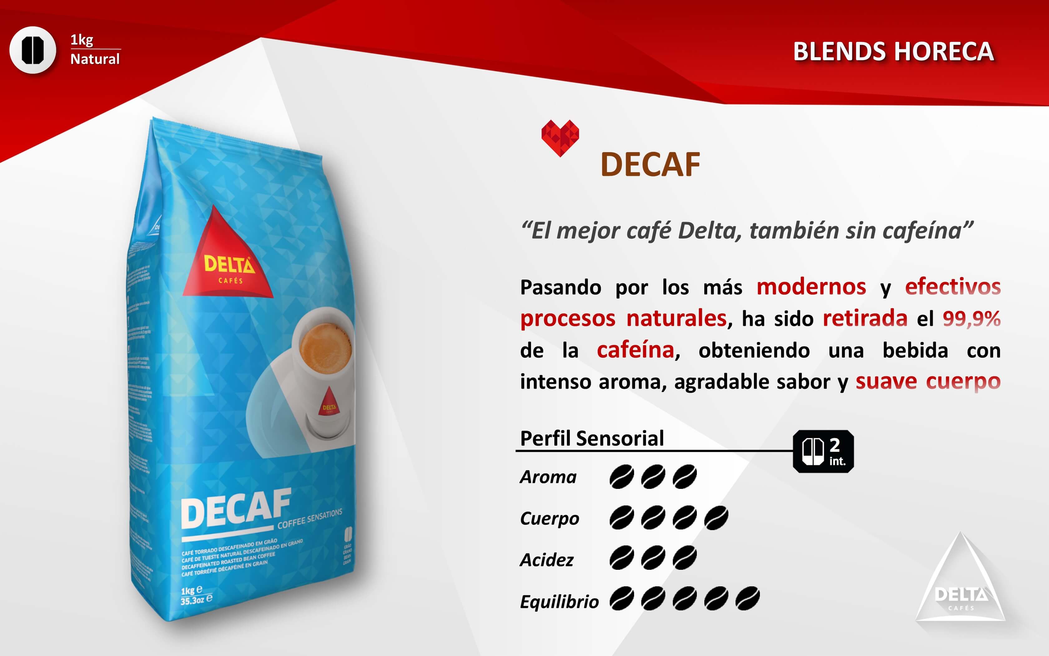 Delta Cafés - café en grain Decaf ( décaféiné ) - 1Kg